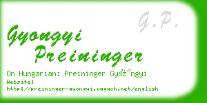 gyongyi preininger business card